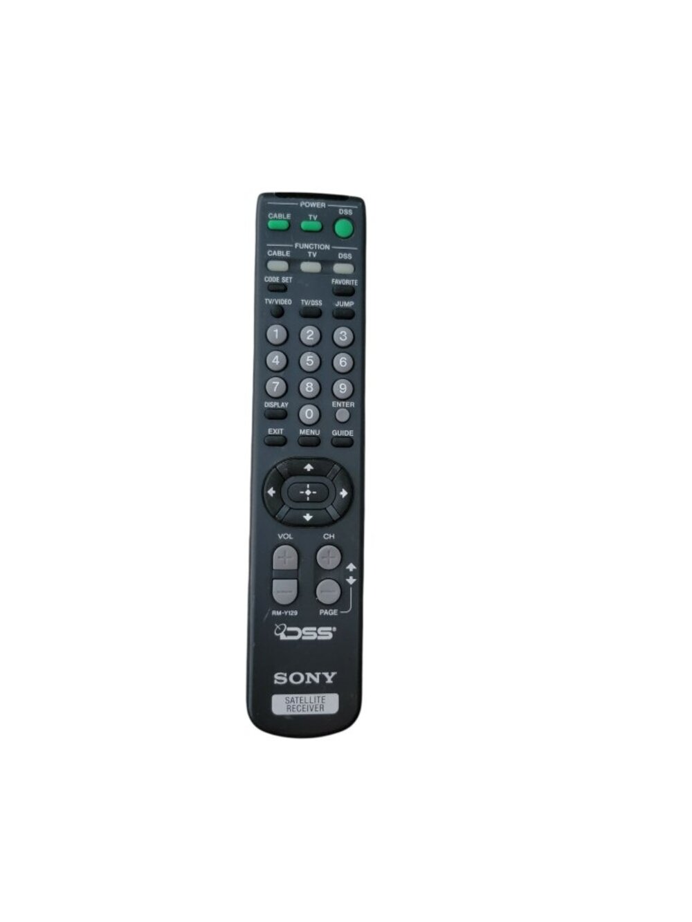 Genuine Sony DSS Satellite Receiver Remote Control RM-Y129 Tested and Works